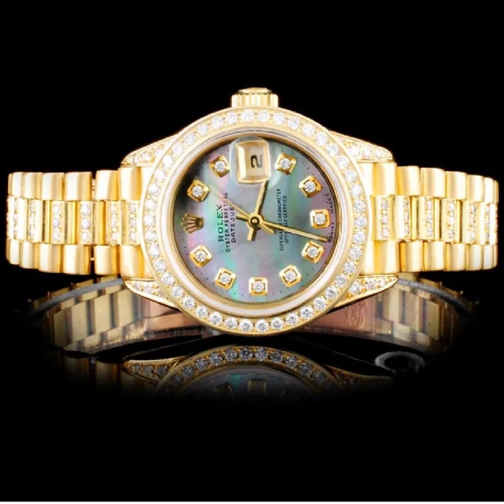 Rolex Vintage 18K Yellow Gold & Diamond lady DateJust Watch